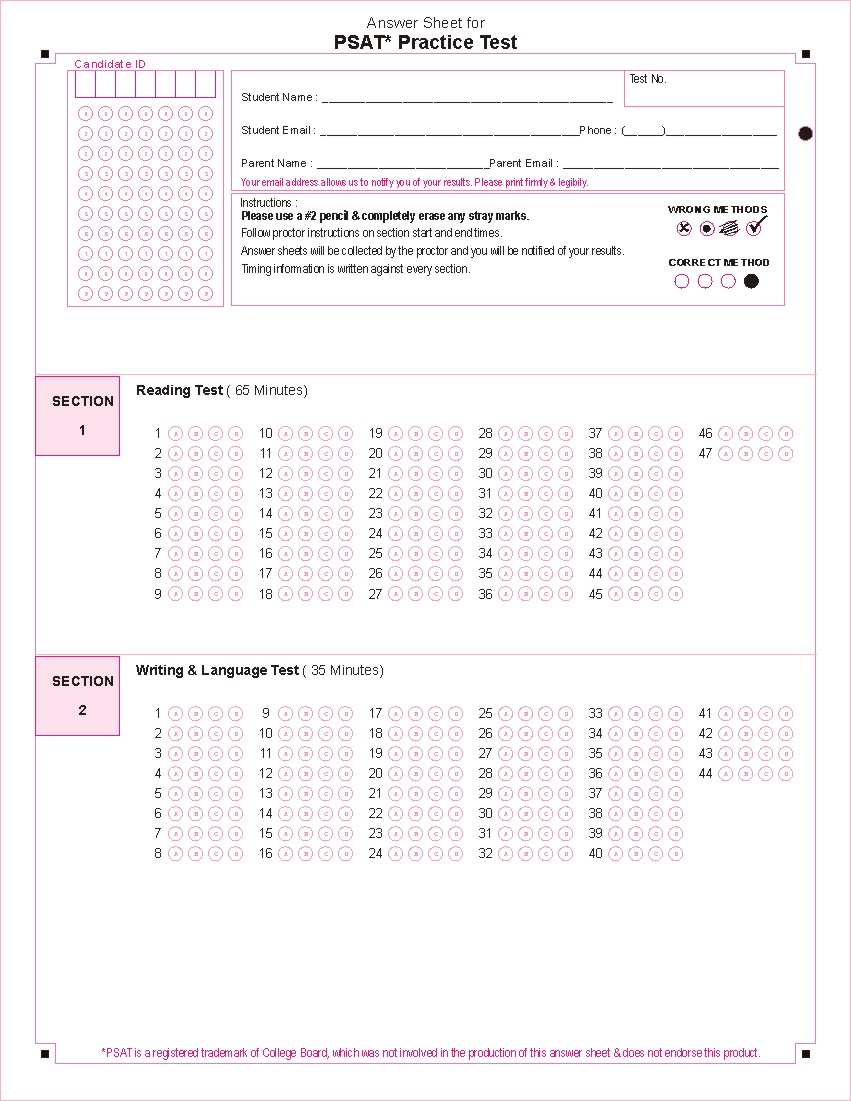 PSAT Test Scoring Software